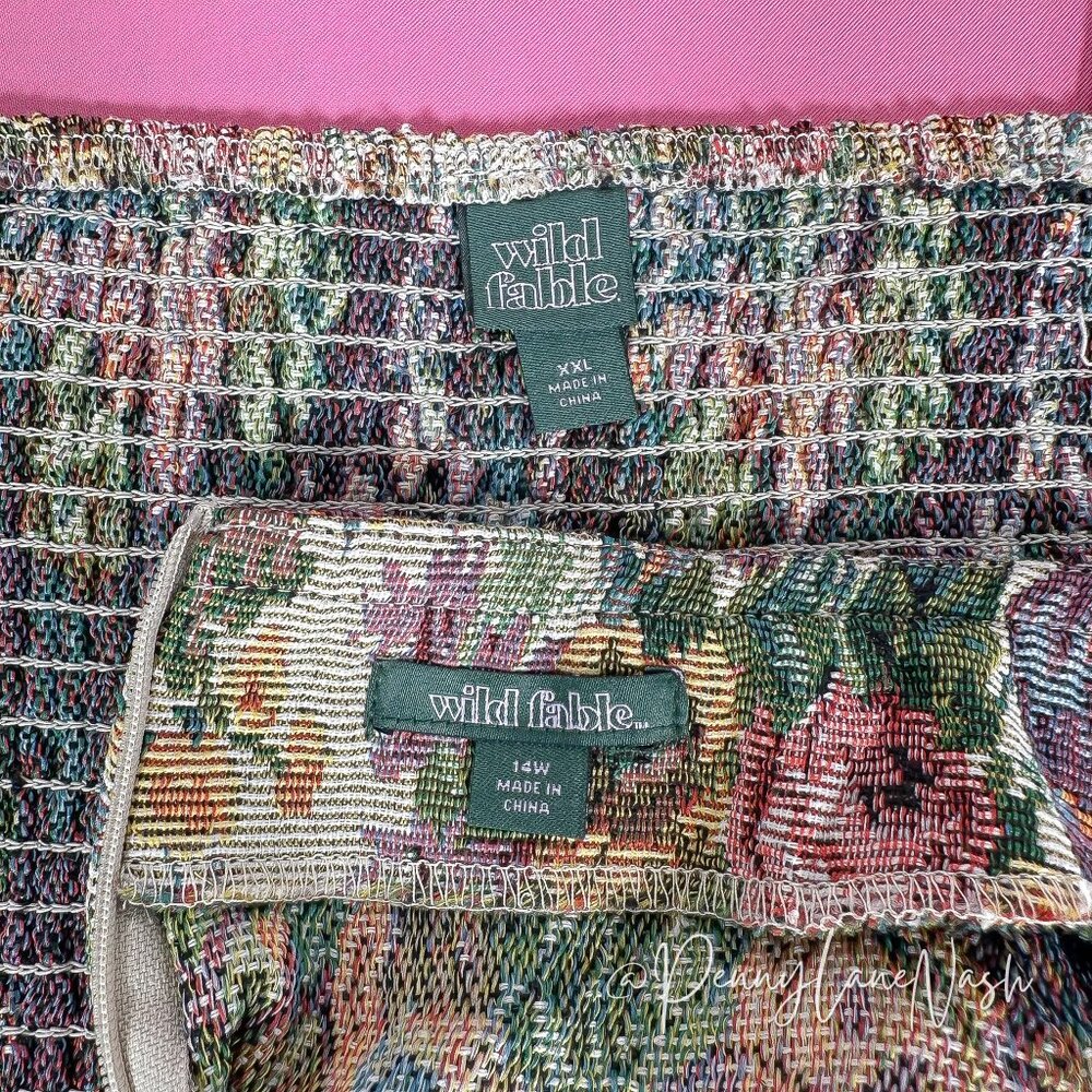 Wild Fable Floral Jacquard Corset Crop Top & Skirt Matching Set XXL - Picture 12 of 16